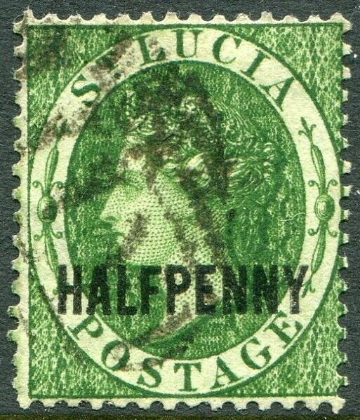 ST LUCIA-1882 ½d Green Sg 25 GOOD USED V49023