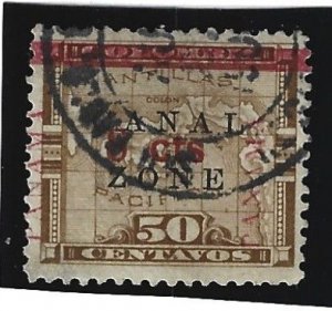 Canal Zone Scott #19 Used 50c Overprints & 8c Surcharged REGD 2021 CV $37.50+