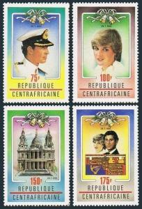 CAR 457-460,461,MNH.Michel 753-756,Bl.134. Wedding:Prince Charles,Lady Diana.