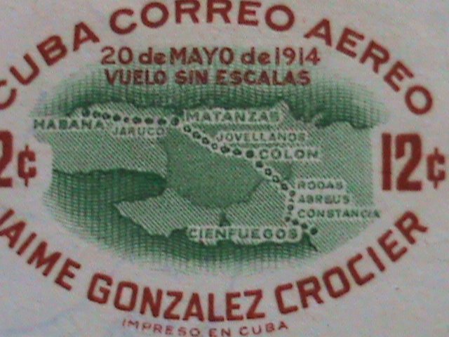 ​CUBA 1956-AIRMAIL SC#C117 VERY OLD-35TH ANNIVERSARY JAIME GONZALEZ CROCIER