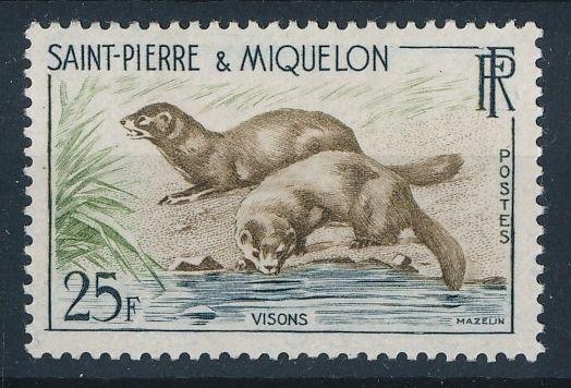 [64112] St. Pierre & Miquelon 1959 Wild Life - Mink From Set MLH