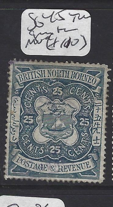 NORTH BORNEO  (PP2811B)   BNB  25C ARMS, LION SG 45 TINY GUM THIN MOG 