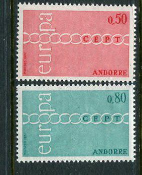 French Andorra #205-6 Mint