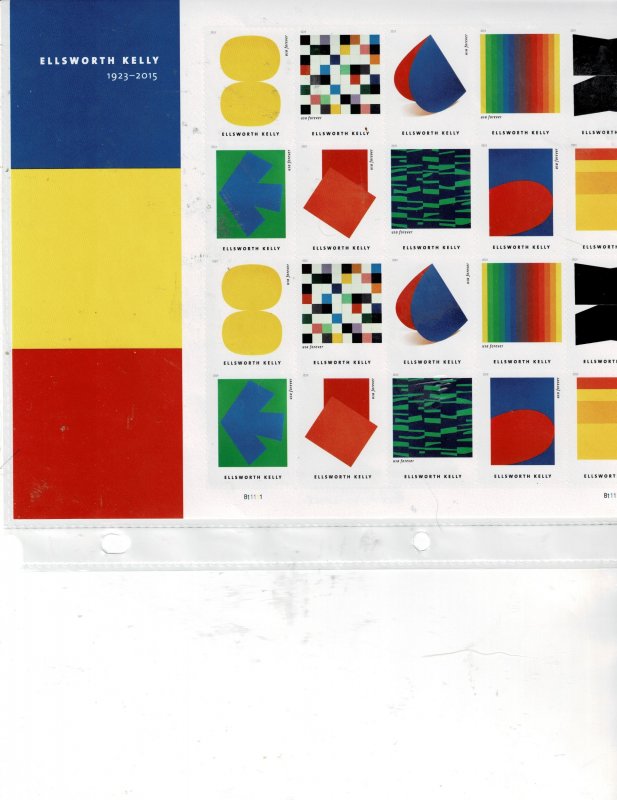 Ellsworth Kelly Artist Forever US Postage Sheet #5382-91 VF MNH