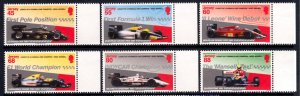 Jersey 2013 Nigel Mansell F1 Race Cars Complete Mint MNH Set SC 1713-1718