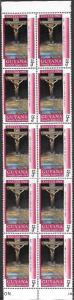 Guyana  MNH #54 two columns with ten stamps.  Crucifixion of Jesus. 1968