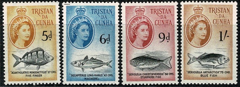 TRISTAN da CUNHA 1960 QE II PART SET MARINE LIFE UNUSED (MH) SG 35-8 Wmk.w12 VGC