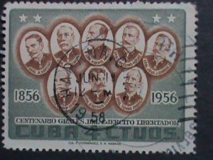 ​CUBA-1957  65 YEARS OLD-GENERALS OF LIBERARTION- USED  WE SHIP TO WORLWIDE