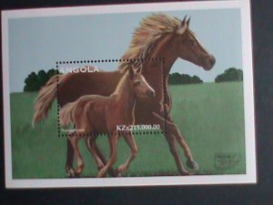 ​ANGOLA-1997 SC# 995- WORLD FAMOUS BEAUTIFUL HORSES -MNH S/S SHEET VERY FINE