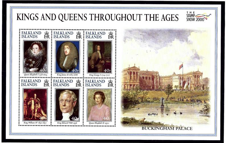 Falkland Is 761 MNH 2000 British Monarchs S/S