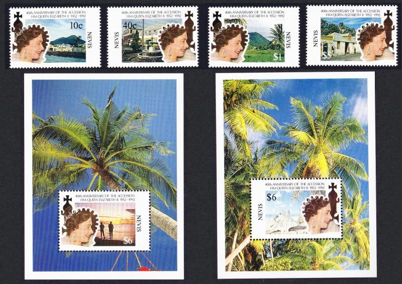 Nevis 40th Anniversary of Queen Elizabeth II's Accession 4v+2 MSs SG#655-MS659