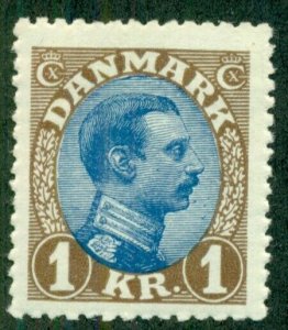 DENMARK #128, Mint Never Hinged, Scott $214.00
