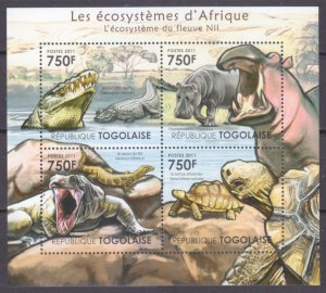 2011 Togo 4173-4176KL Fauna - Ecosystem of the River Nile 12,00 €