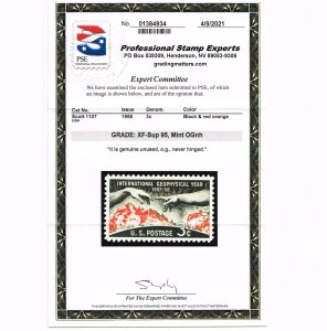 EXCEPTIONAL GENUINE SCOTT #1107 MINT PRISTINE OG NH PSE CERT GRADED XF-SUPERB-95