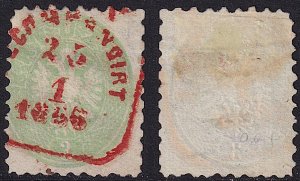 Austria - 1863 - Scott #23 - used - red WIEN RECOMMANDIRT pmk