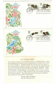 1460-62, C85 1972 Olympic Games on two Cover Craft Cachets, CCC, FDCs