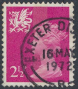 Wales   Machin 2½p  SG W13   SC# WMMH1   Used  see details & scans