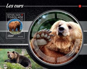 TOGO 2015 SHEET FAUNA WILDLIFE BEARS tg15202b