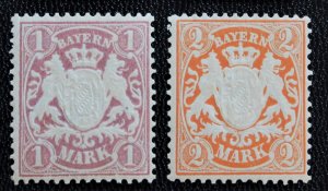 Bavaria #73,74,71,33 MVLH Collection of 2 Mint Stamps