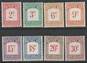 Seychelles 1951 Sc J1-8 postage due complete set MLH