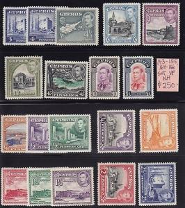 Cyprus Scott # 143 - 155,164-166 VF never hinged nice col...