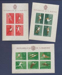 SAN MARINO - Scott 465a - MNH - three imperf  S/S - sports