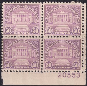 #701 Mint NH, VF, Plate number block of 4 (CV $230) (CV $50 - ID42573) - Jose...