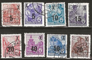 DDR #216-23 USED OVERPRINT SET#4 1954
