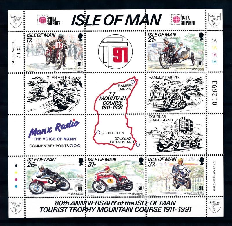 [73187] Isle of Man 1991 Sport Motorracing Motorcycle Phila Nippon Sheet MNH