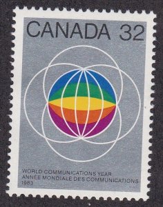 Canada # 976, World Communication Year, NH, 1/2 Cat.