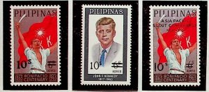 PHILIPPINES Sc 1146-8,1160-2 NH ISSUE OF 1972 - OVERPRINTS