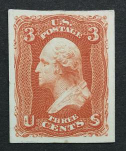 MOMEN: US #74P4 PLATE PROOF ON CARD #25811