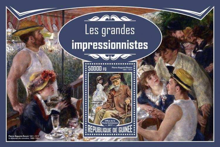 GUINEA - 2017 - Great Impressionist Painters - Perf Souv Sheet - MNH