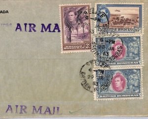 BRITISH HONDURAS KGVI Air Mail Cover Belize *Royal Bank of Canada* 1953 ZF241