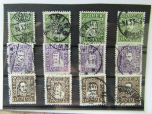 Denmark SC #164-75 CDS Complete set 12 used stamps from different Post Offices