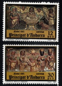 Andorra  (Spanish) Scott 130-131 complete MNH** Christmas-Navidad 1981 set