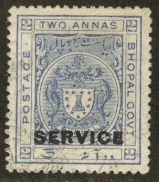 India - Bhopal Feudatory state  Scott o16 Official Used