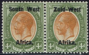 SOUTH WEST AFRICA 1923 KGV 4D PAIR SETTING I 