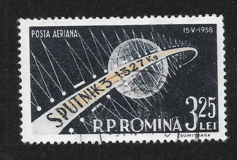 Romania Scott C56 UH - 1958 Launch of Sputnik 3- SCV $0.75