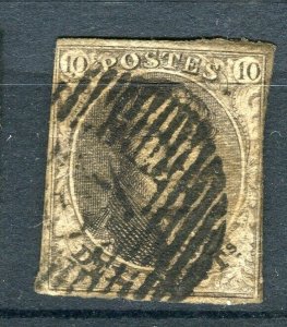 BELGIUM; 1850s classic Leopold Imperf issue used Shade of 10c. value