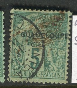 FRENCH COLONIES; GUADELOUPE 1890s classic Optd. issue fine used 5c.