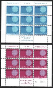 Yugoslavia. 1970. Small sheet 1379-80. Europe-sept, mail. MVLH.