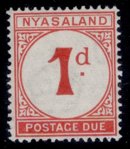 NYASALAND PROTECTORATE GVI SG D1, 1d scarlet, NH MINT.