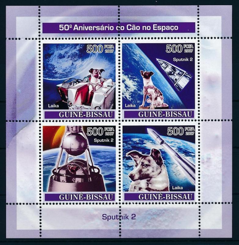 [96505] Guinea Bissau 2007 Space Travel Laika Dog Sheet MNH