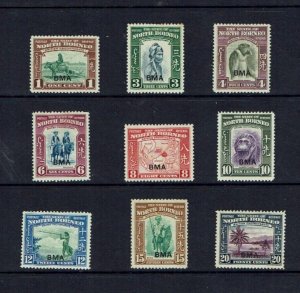 North Borneo: 1945 BMA Overprint Definitive Selection,  Mint Hinged,