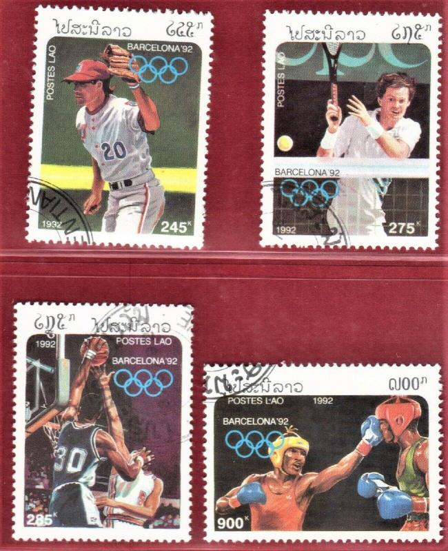 LAOS STAMPS SC# 1059-62 *CTO* 1992   92 OLYMPICS  SEE SCAN