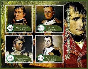 Stamps. Napoleon Bonaparte 1+1 sheets perf Zambia MNH **