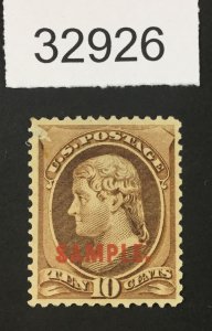 US STAMPS  #209s UNUSED NO GUM SAMPLE  LOT #32926