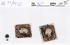 PORTUGAL  12  TYPE 1 & 2   USED