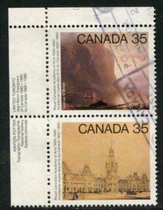 852a Canada 35c Royal Canadian Academy of the Arts, used pair